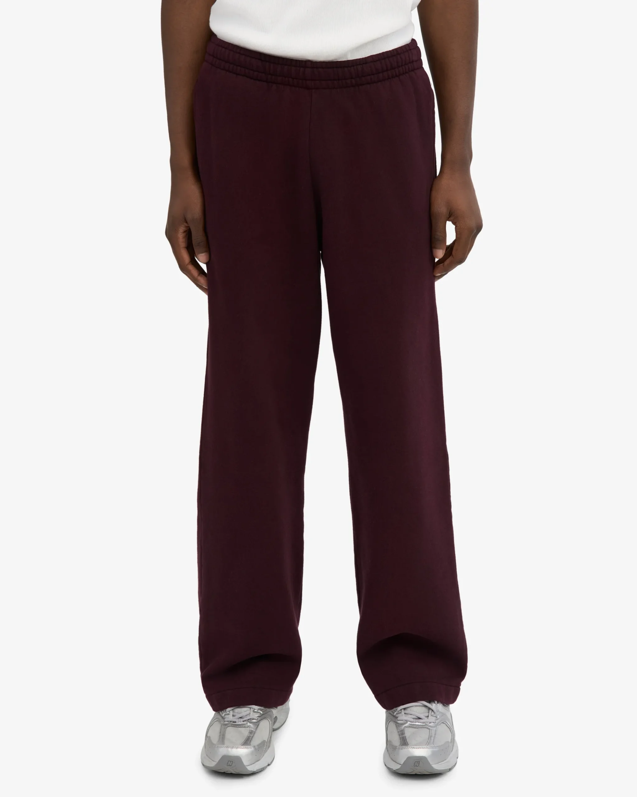 Organic Straight Leg Sweatpants - Oxblood Red
