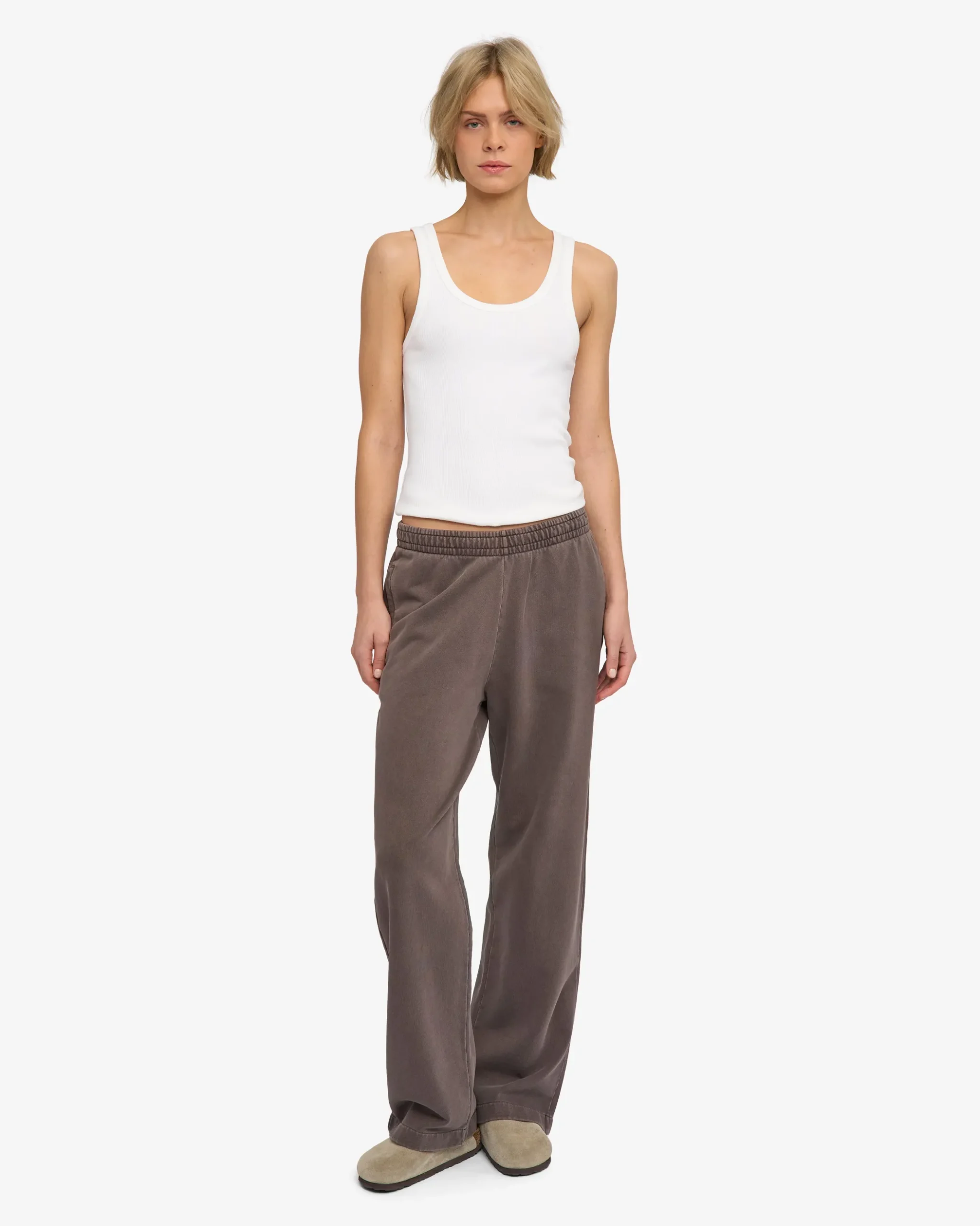 Organic Straight Leg Sweatpants - Faded Mud