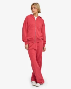 Organic Straight Leg Sweatpants - Faded Red