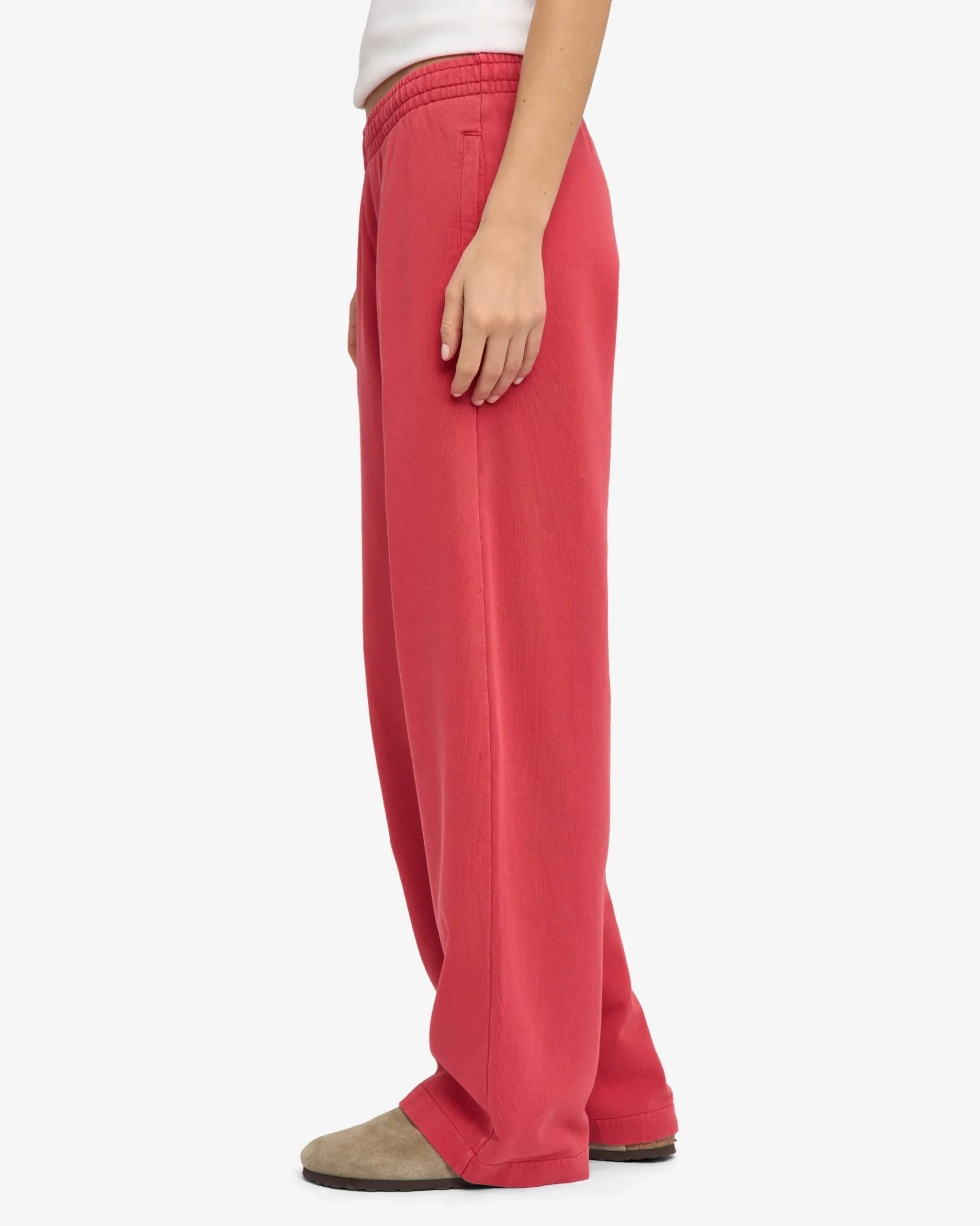 Organic Straight Leg Sweatpants - Faded Red