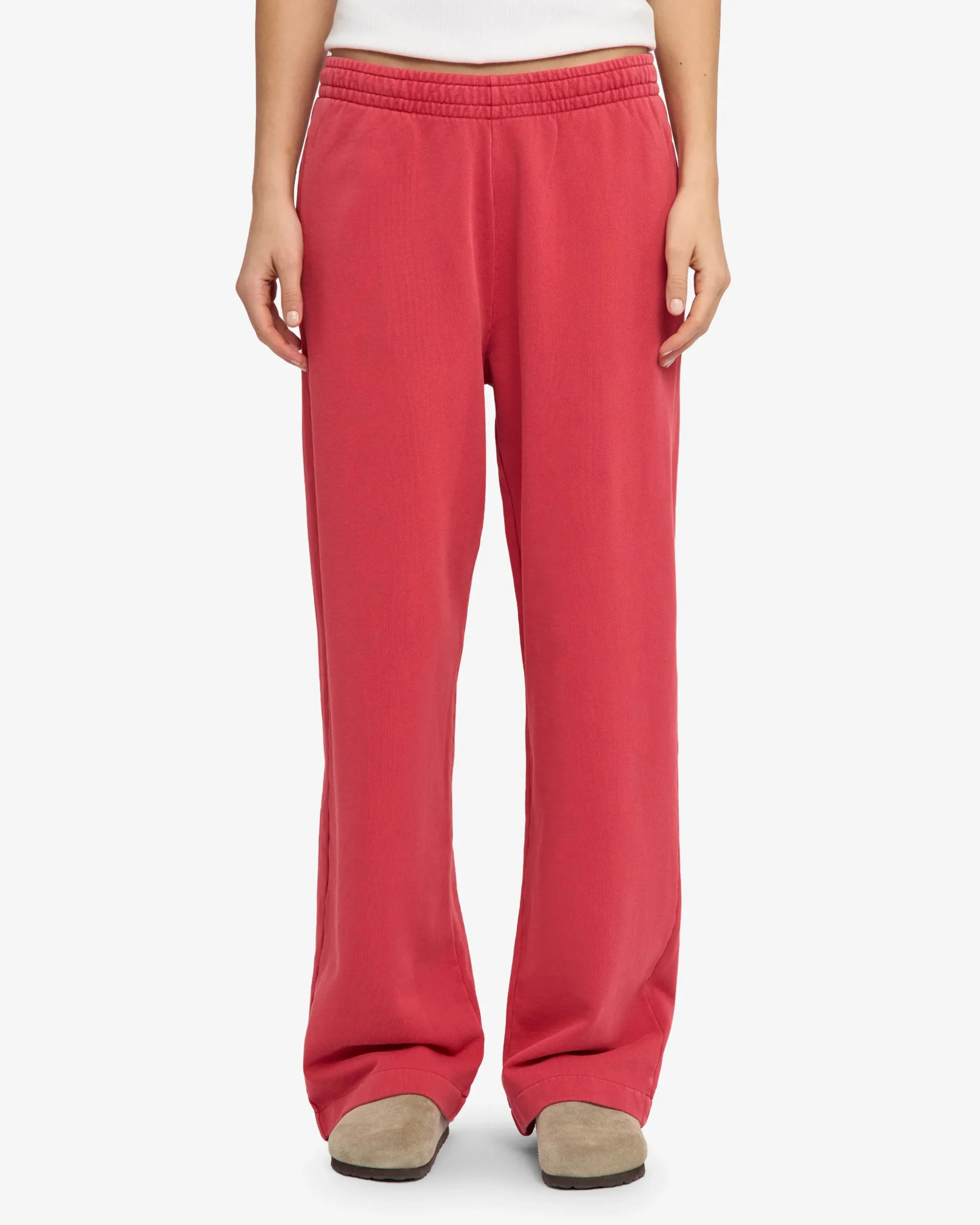 Organic Straight Leg Sweatpants - Faded Red
