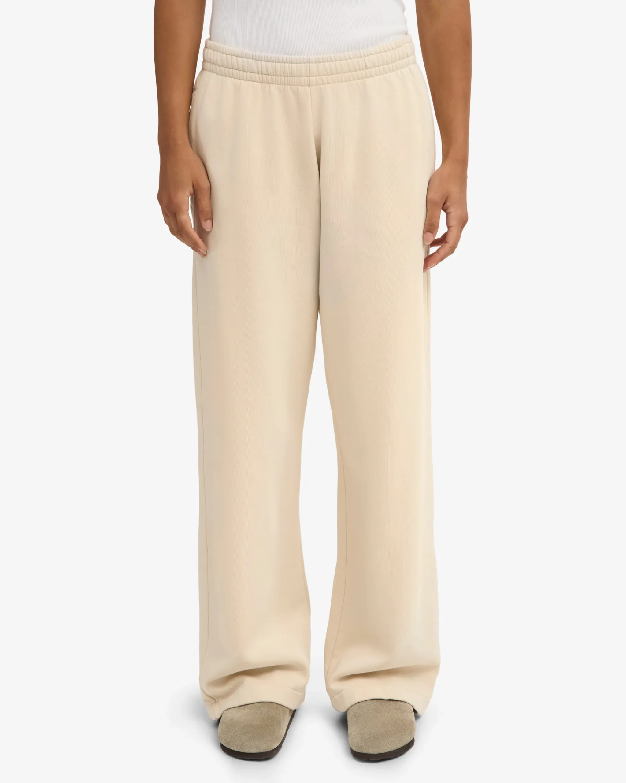 Organic Straight Leg Sweatpants - Ivory White