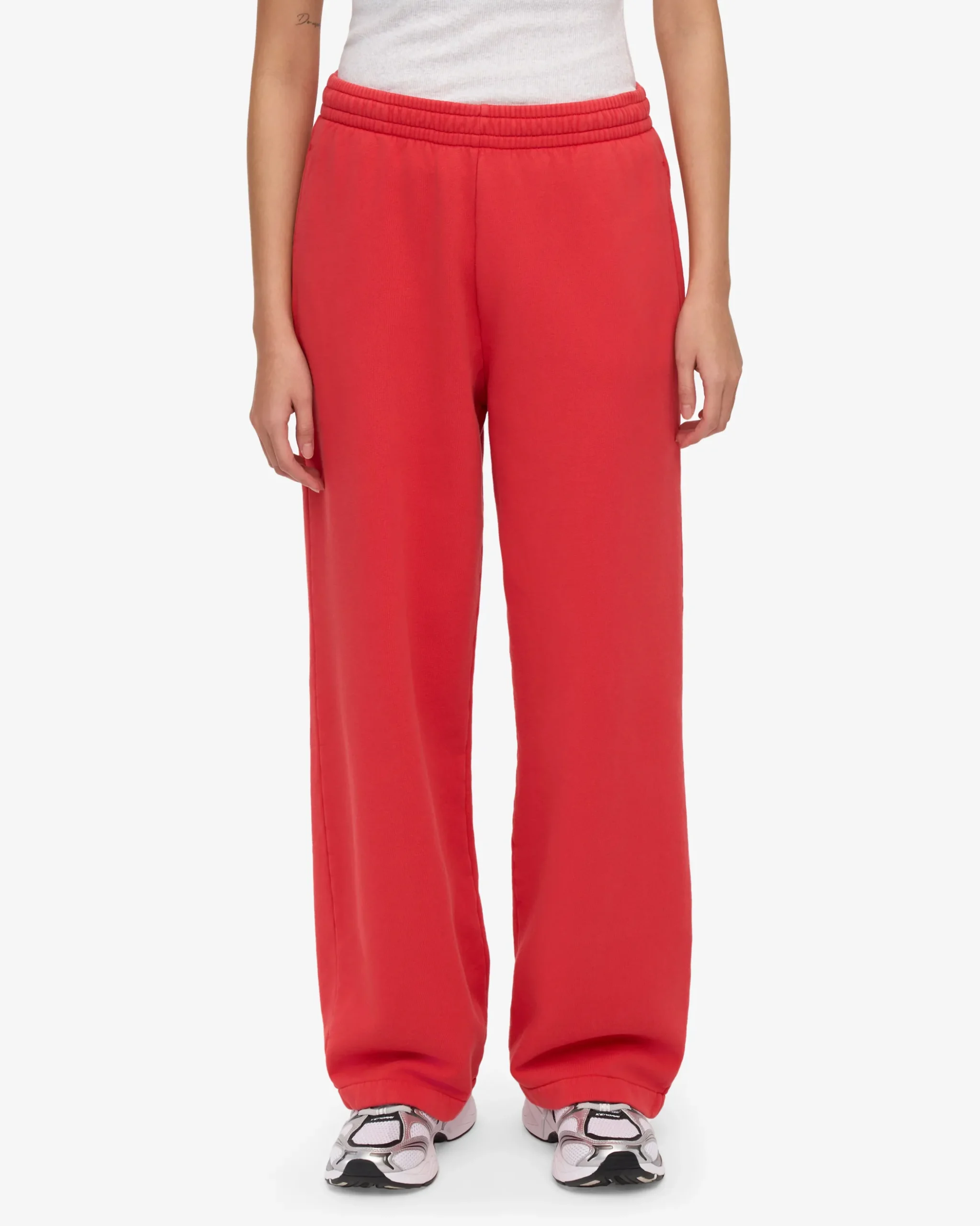 Organic Straight Leg Sweatpants - Red Tangerine