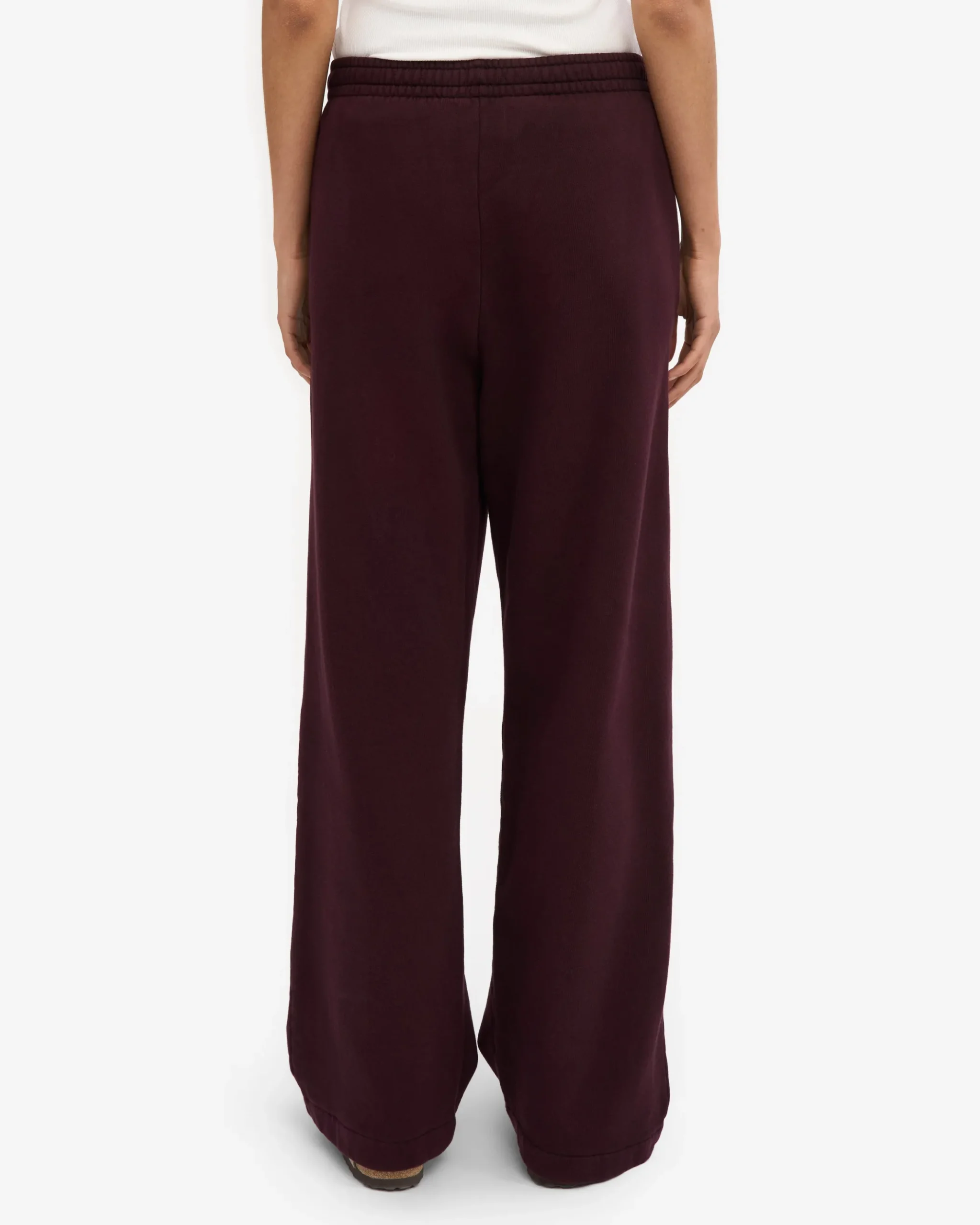 Organic Straight Leg Sweatpants - Oxblood Red