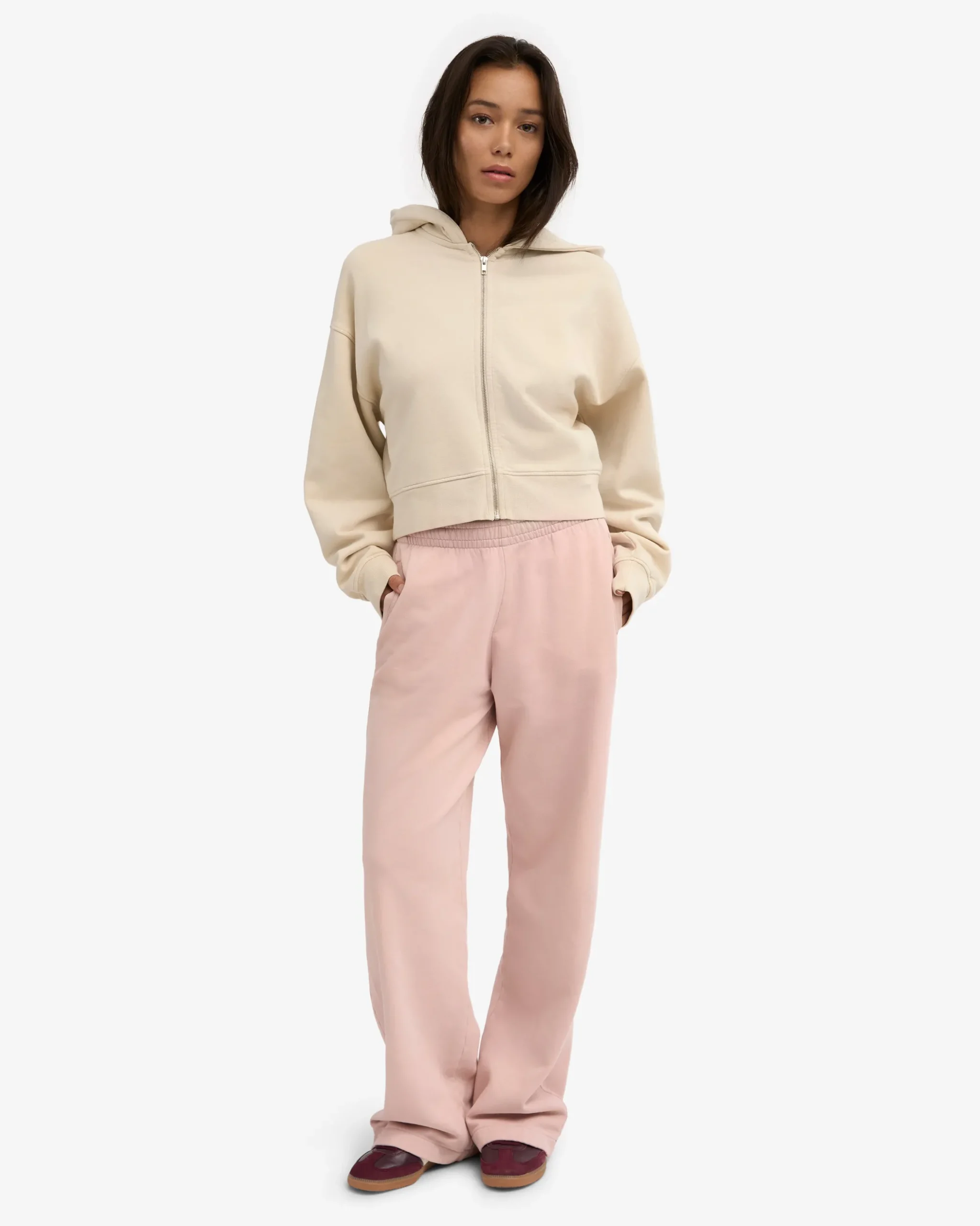 Organic Straight Leg Sweatpants - Faded Pink