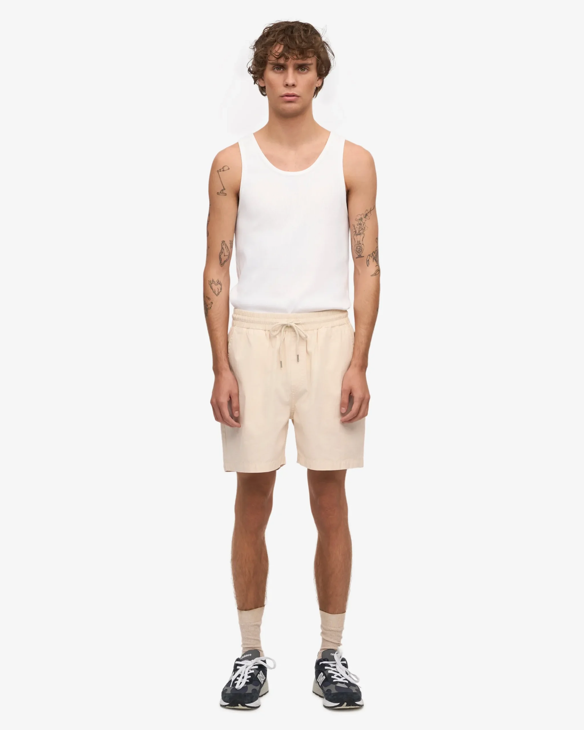 Organic Twill Shorts - Navy Blue & Ivory White (2-Pack)