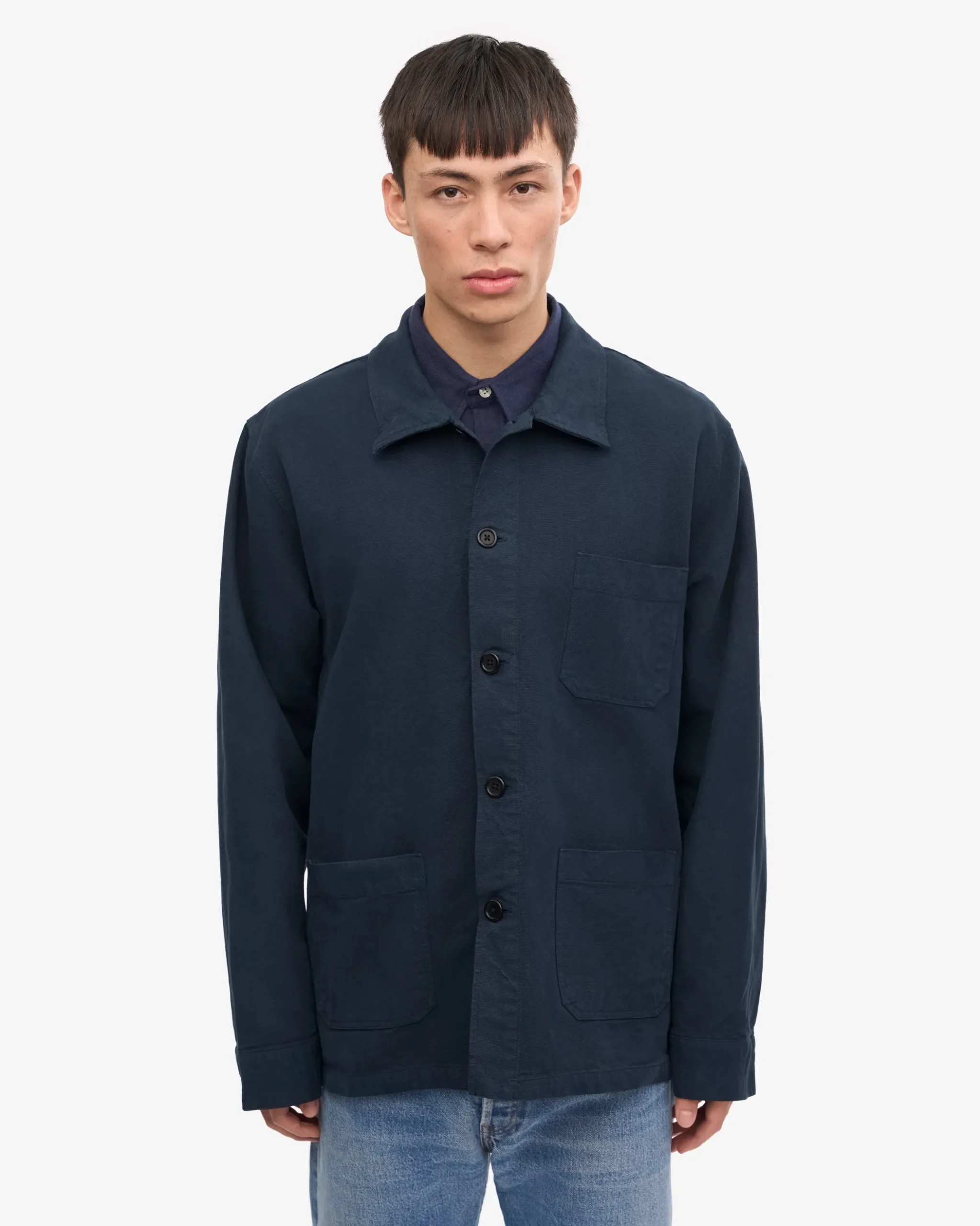 Organic Workwear Jacket - Navy Blue