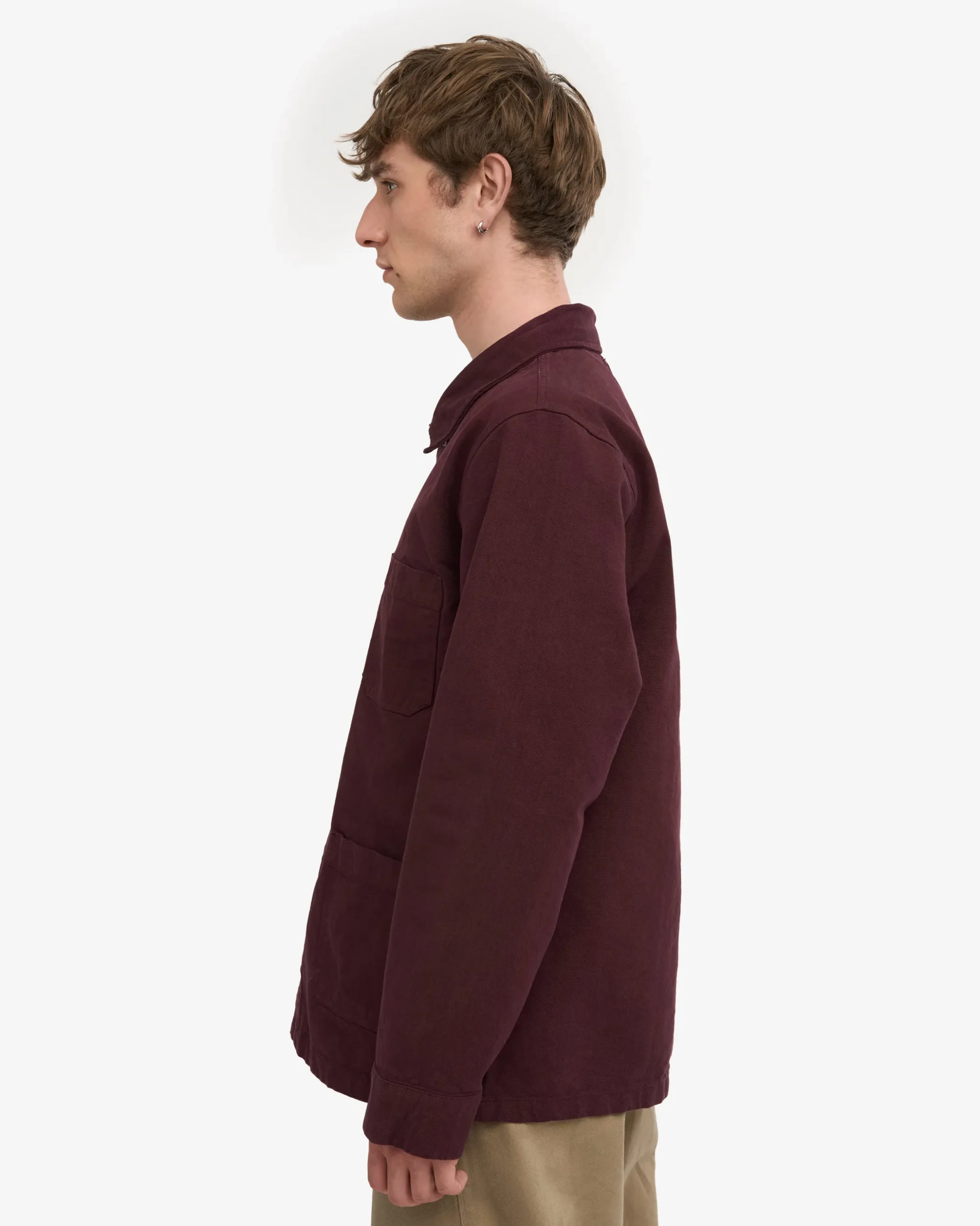 Organic Workwear Jacket - Oxblood Red