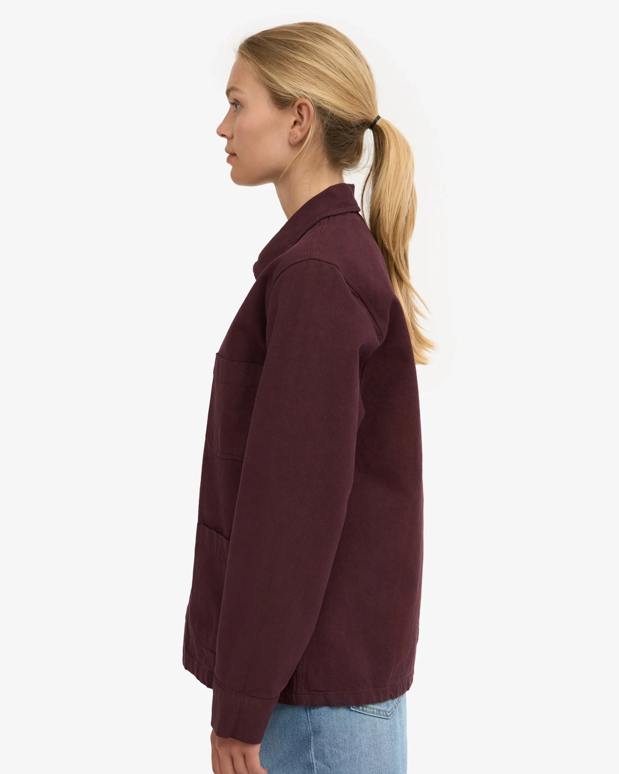 Organic Workwear Jacket - Oxblood Red