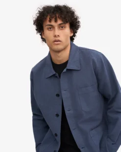Organic Workwear Jacket - Petrol Blue