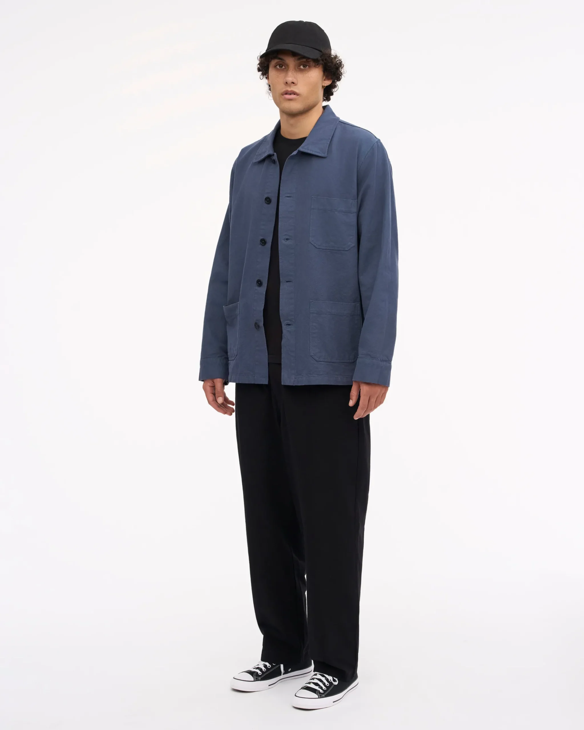 Organic Workwear Jacket - Petrol Blue