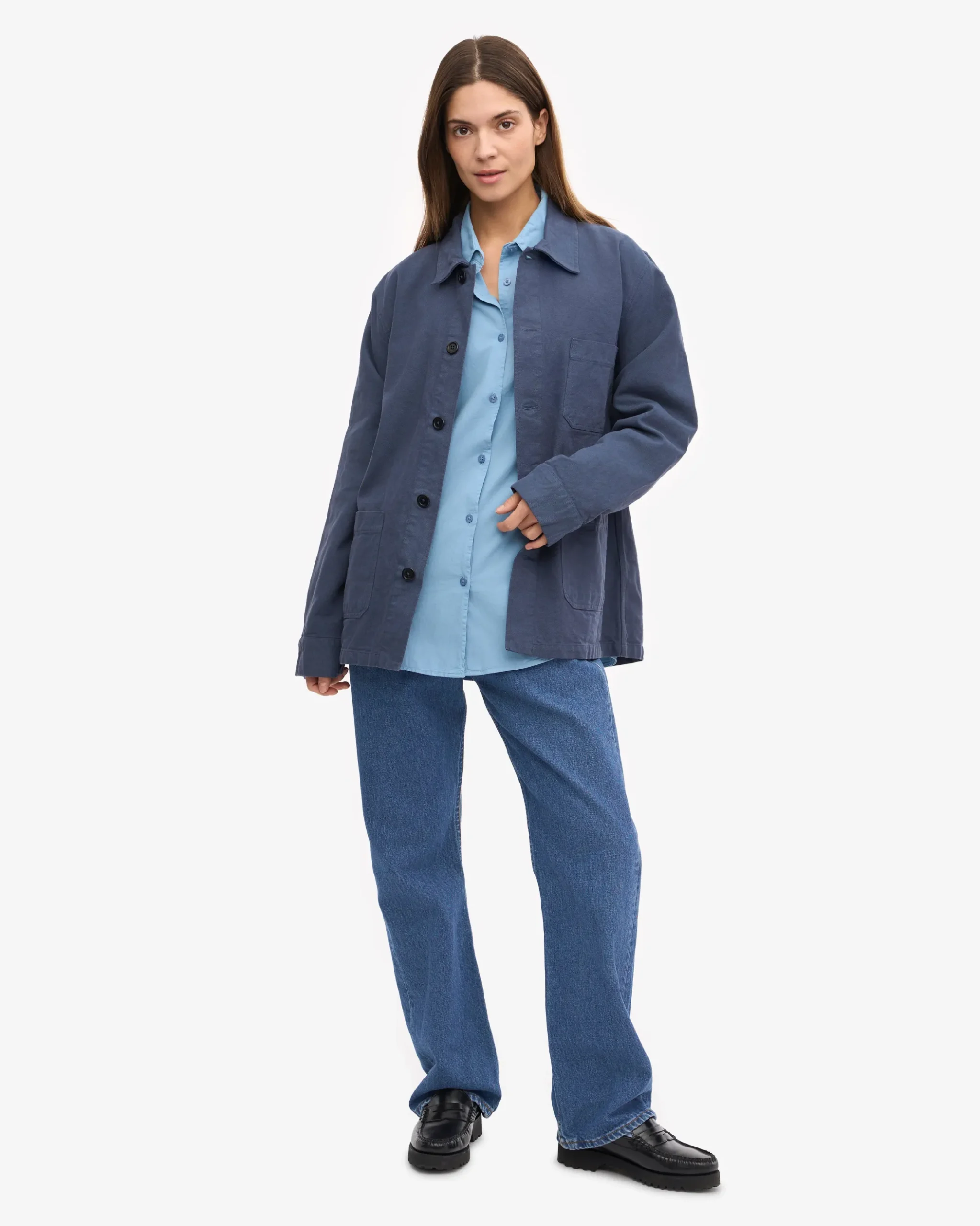 Organic Workwear Jacket - Petrol Blue