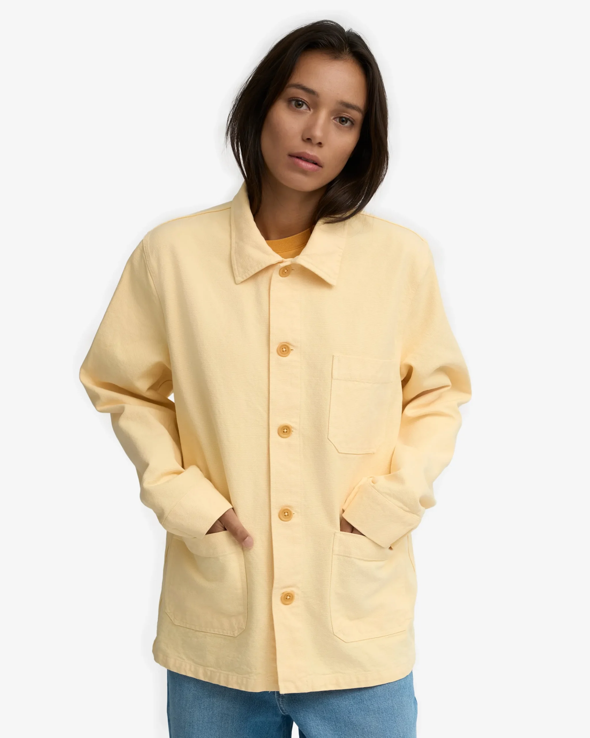 Organic Workwear Jacket - Soft Yellow