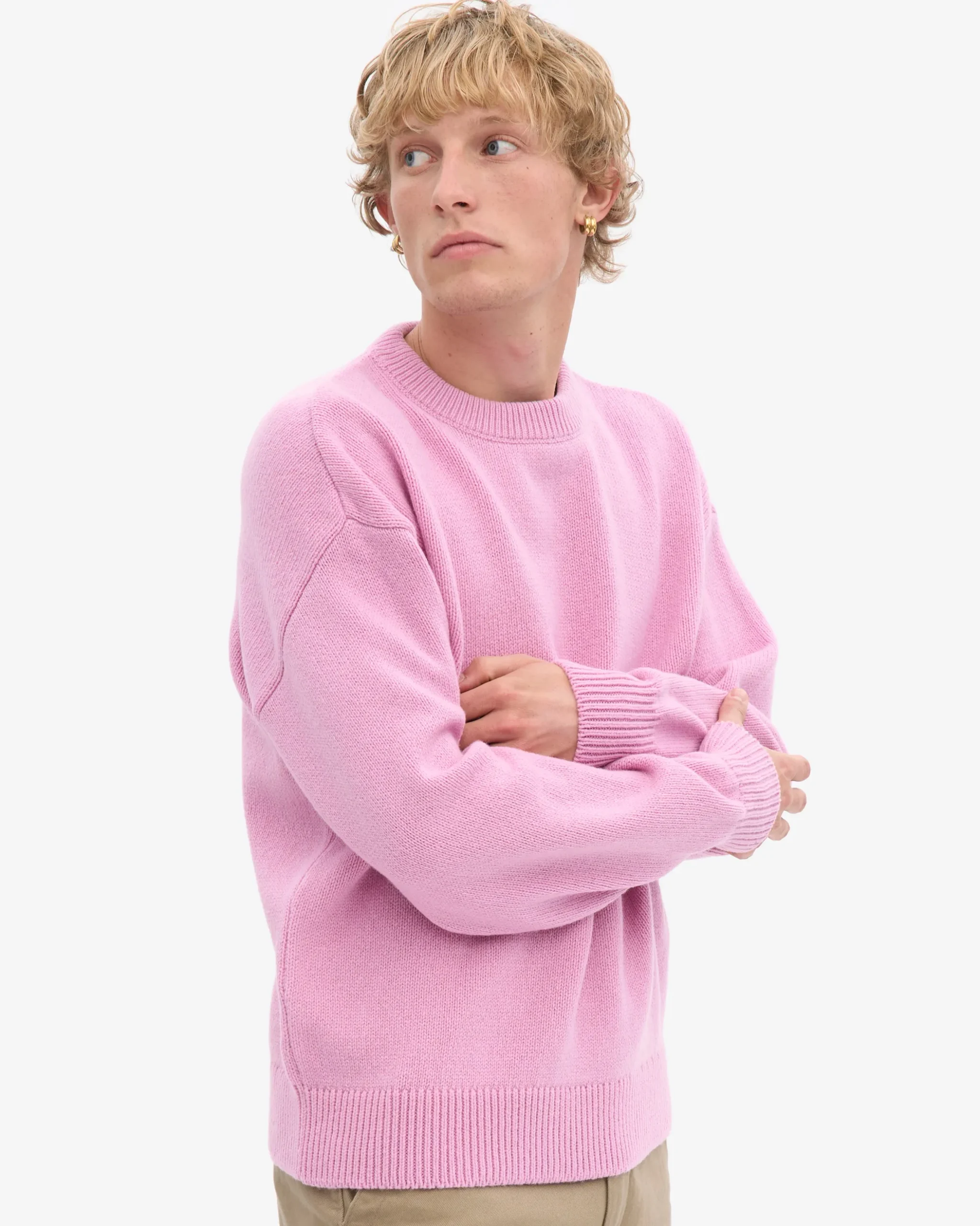 Oversized Merino Wool Crew - Cherry Blossom