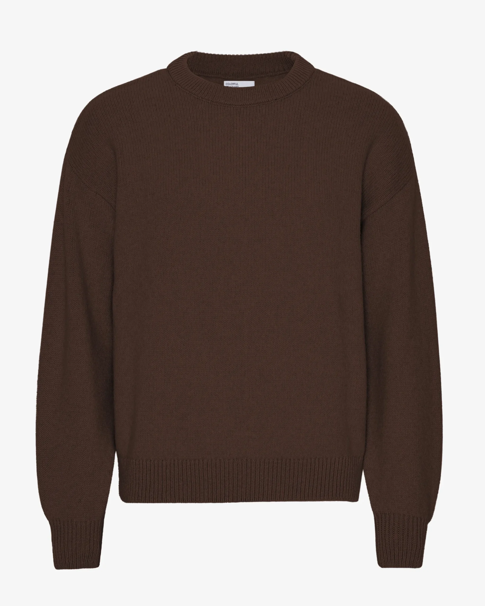 Oversized Merino Wool Crew - Coffee Brown