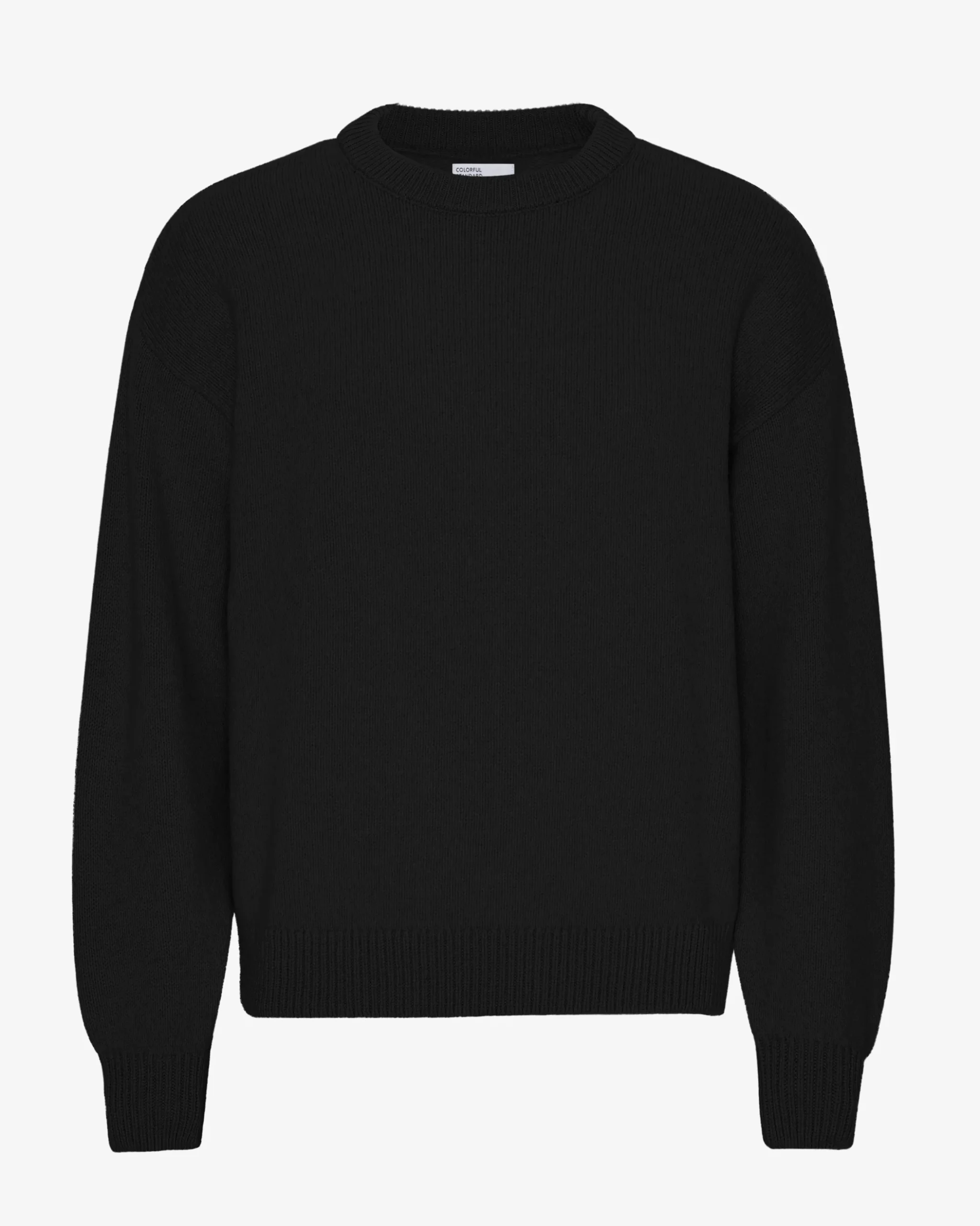 Oversized Merino Wool Crew - Deep Black