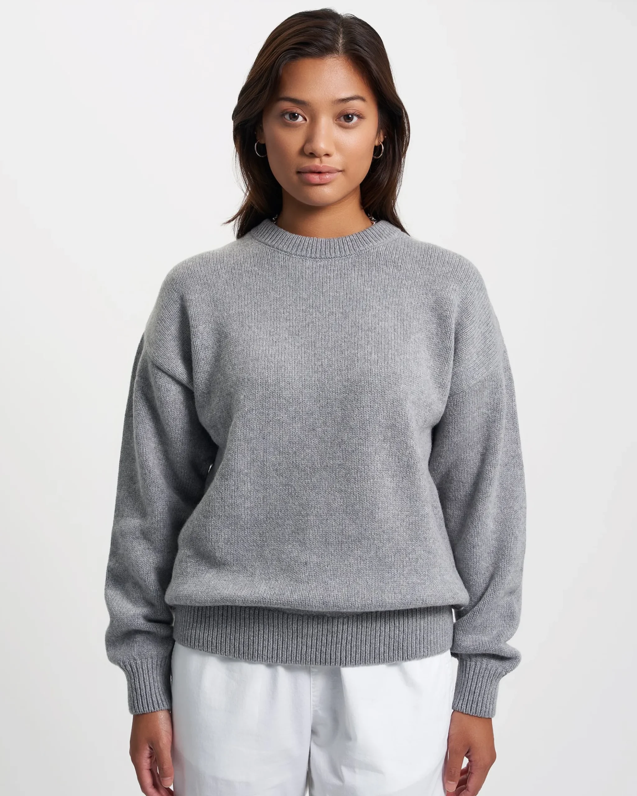Oversized Merino Wool Crew - Faded Pink