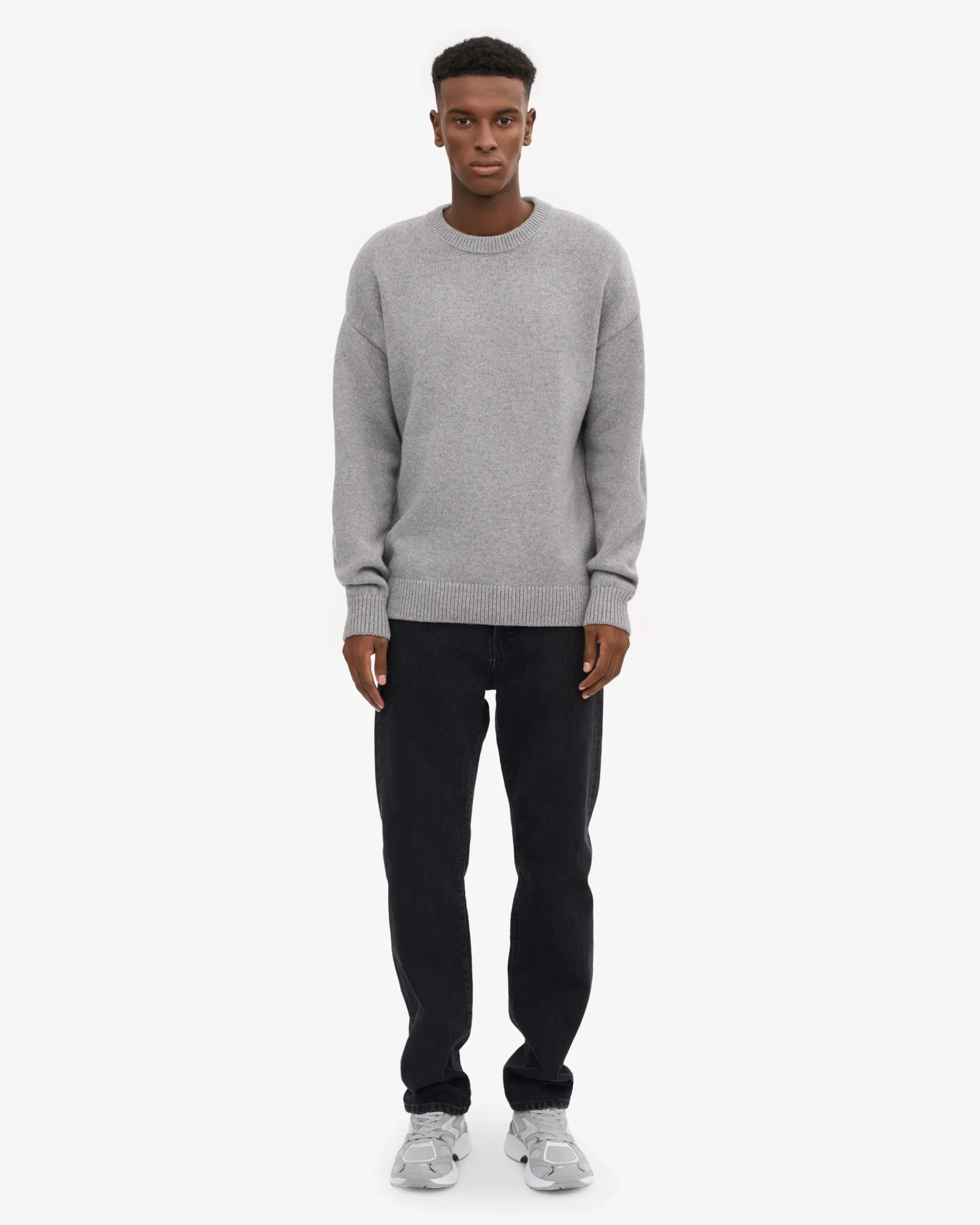 Oversized Merino Wool Crew - Heather Grey