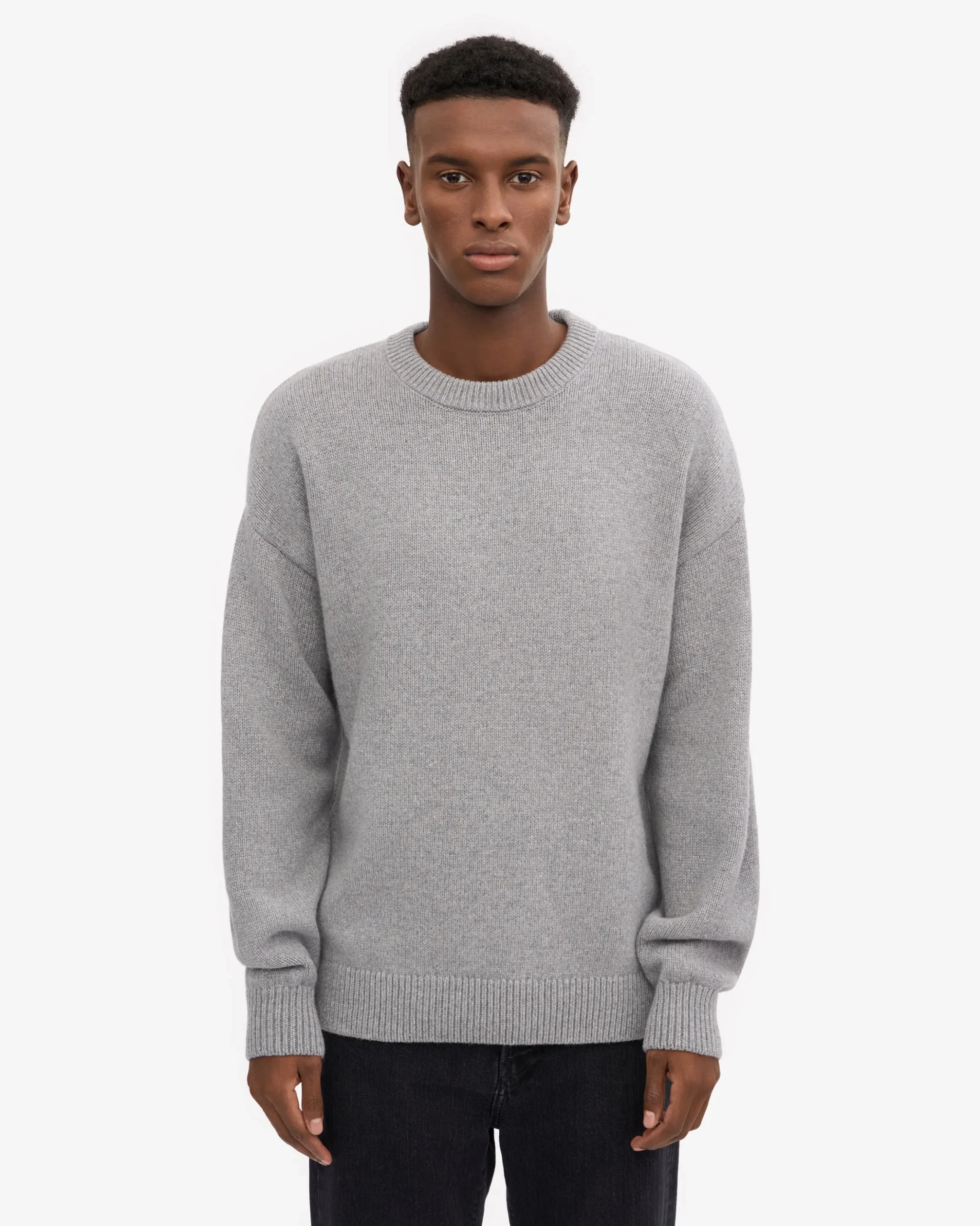 Oversized Merino Wool Crew - Heather Grey