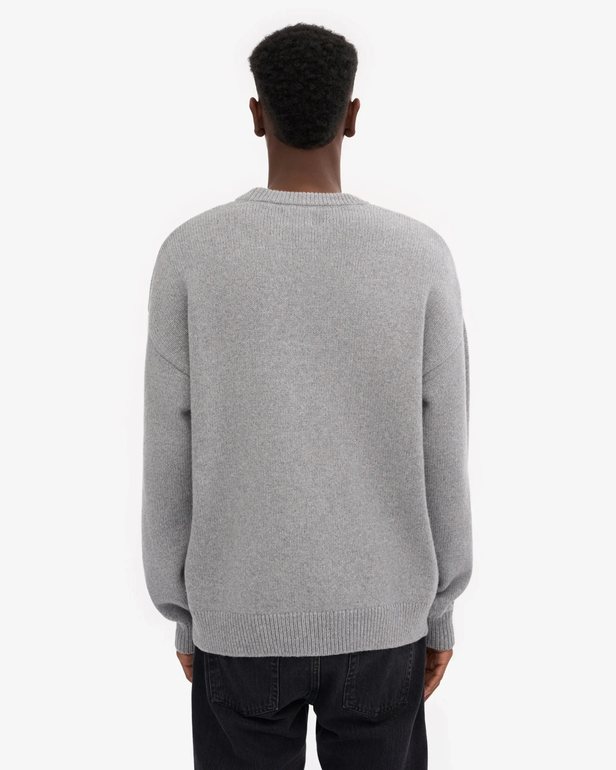 Oversized Merino Wool Crew - Heather Grey