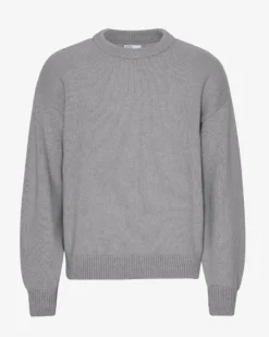 Oversized Merino Wool Crew - Heather Grey