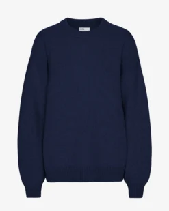 Oversized Merino Wool Crew - Marine Blue