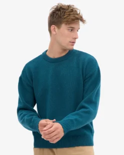Oversized Merino Wool Crew - Ocean Green