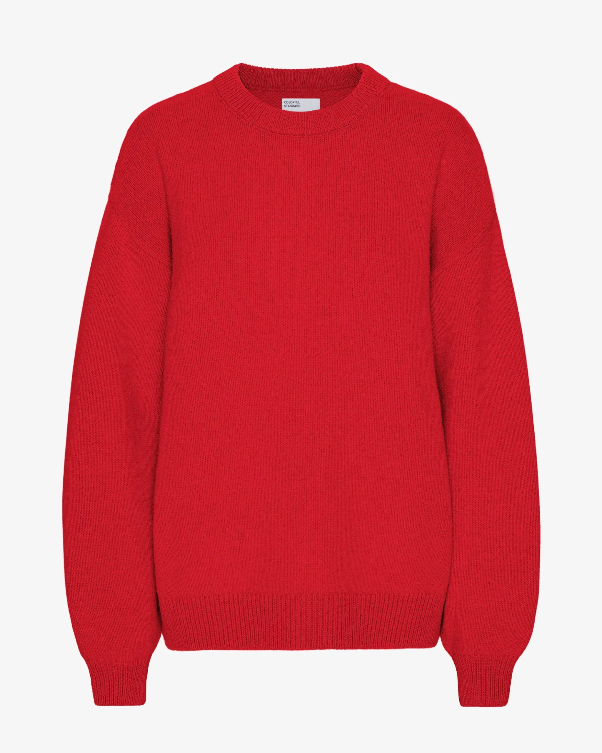 Oversized Merino Wool Crew - Scarlet Red
