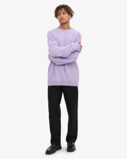Oversized Merino Wool Crew - Soft Lavender