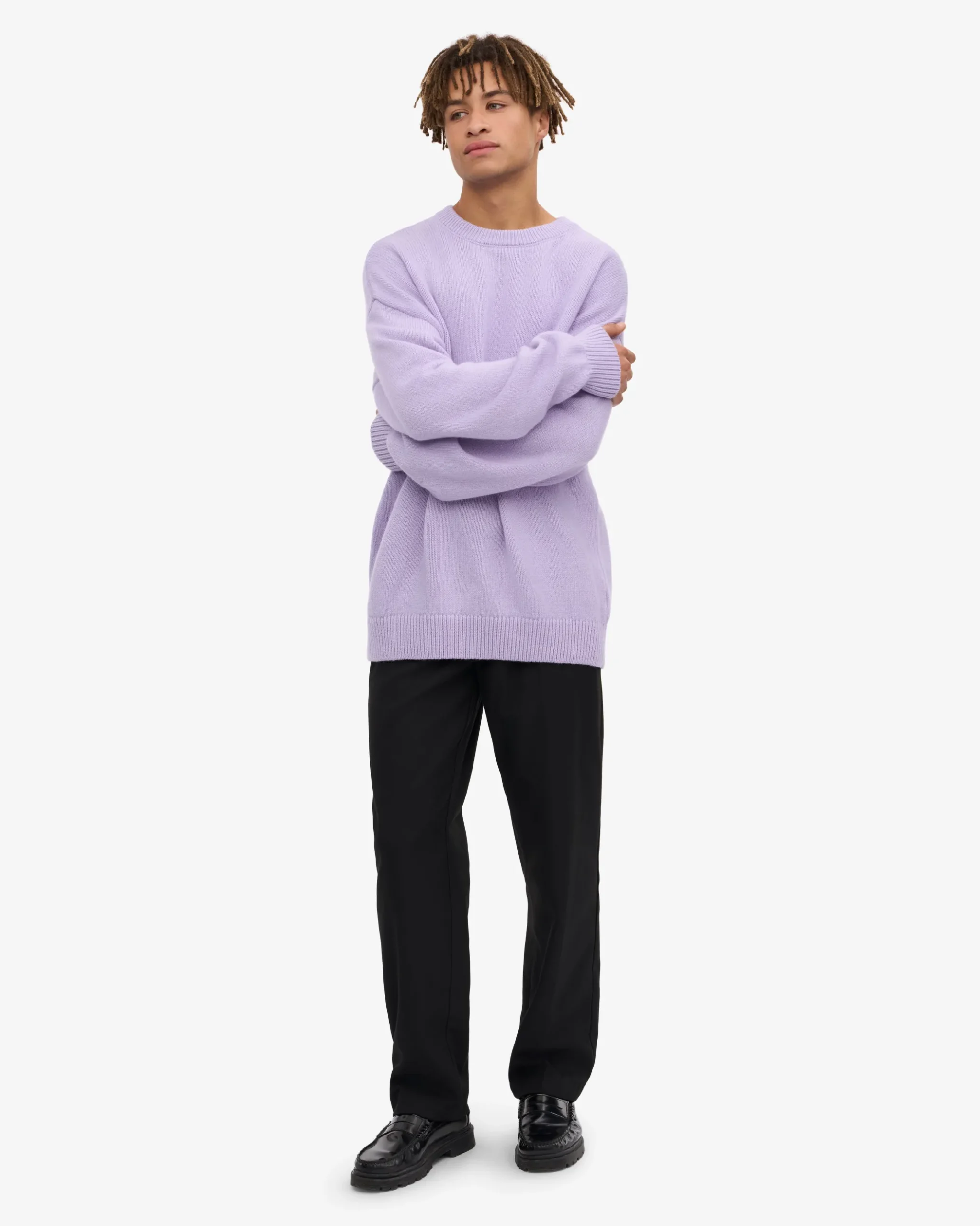 Oversized Merino Wool Crew - Soft Lavender