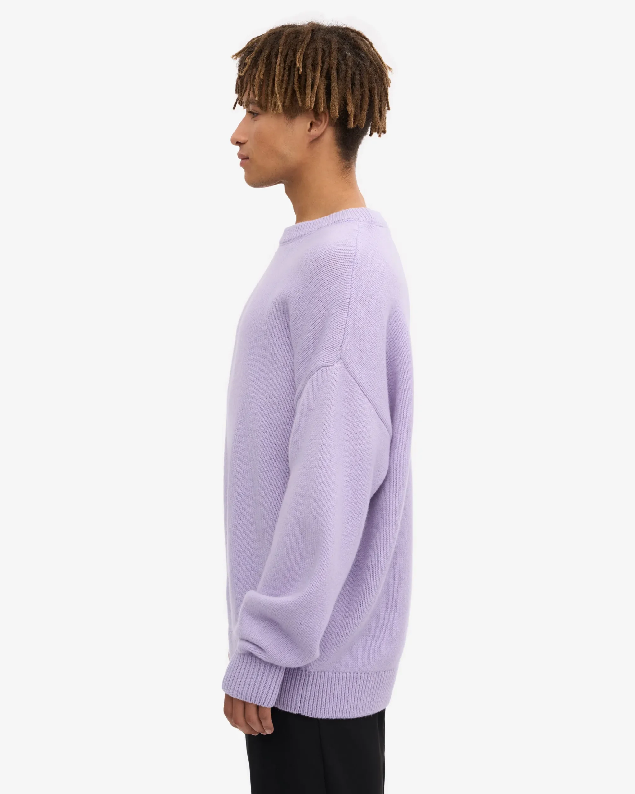 Oversized Merino Wool Crew - Soft Lavender