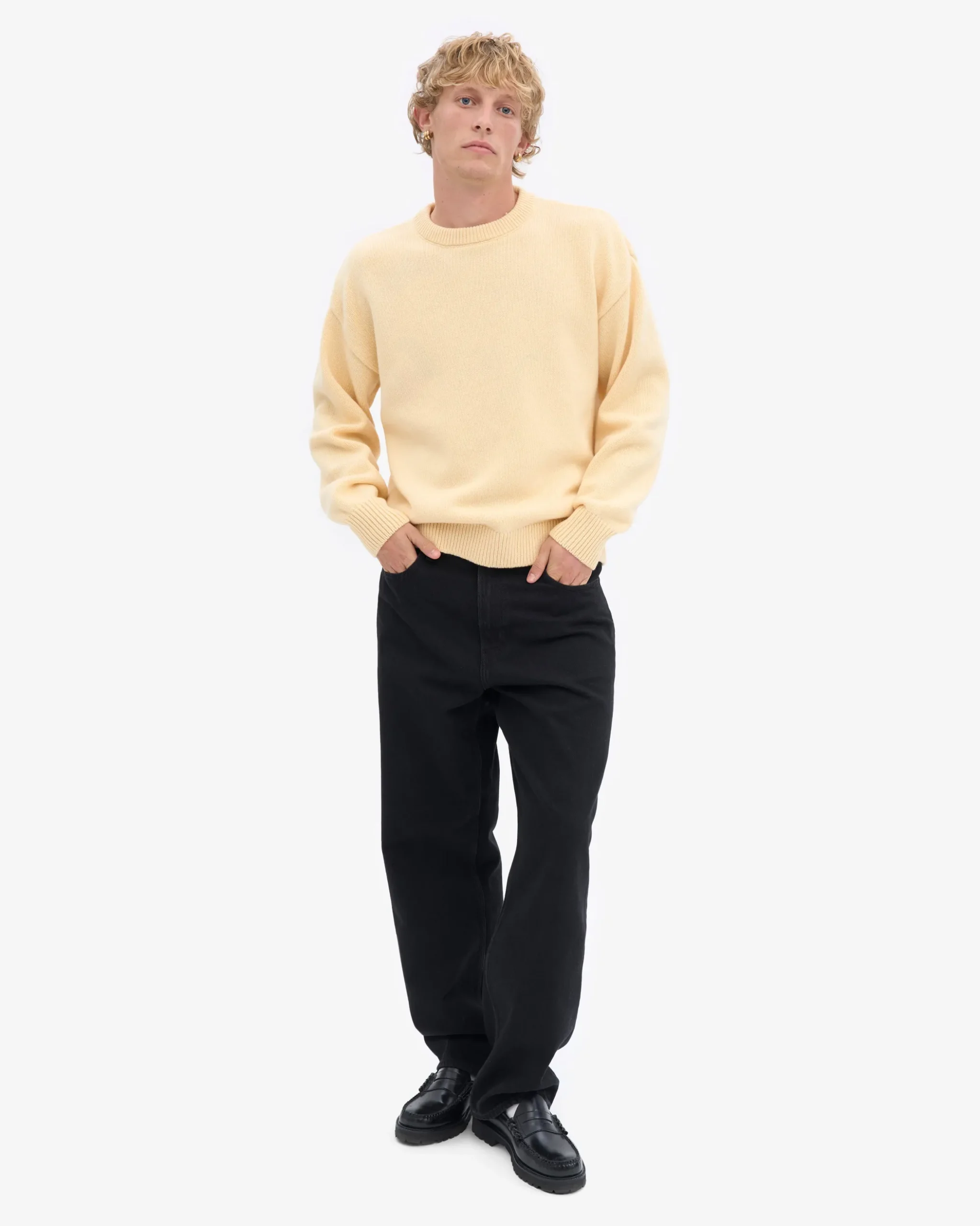 Oversized Merino Wool Crew - Soft Yellow