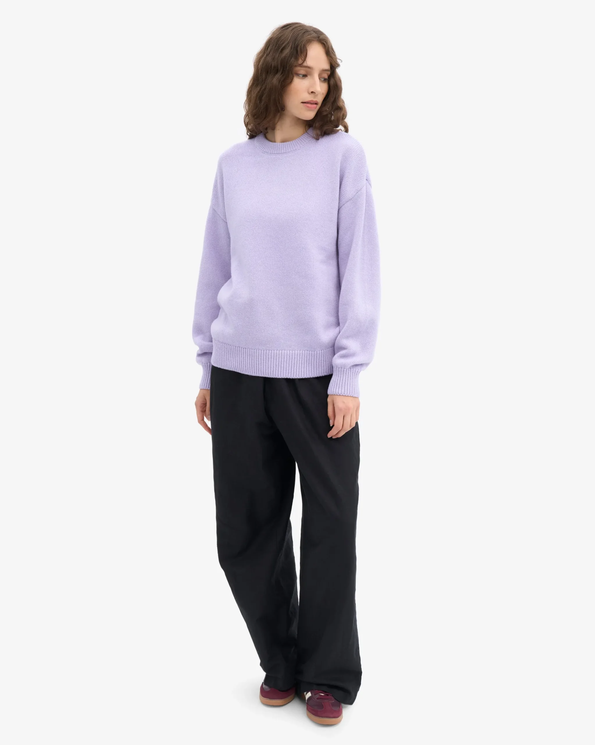 Oversized Merino Wool Crew - Soft Lavender