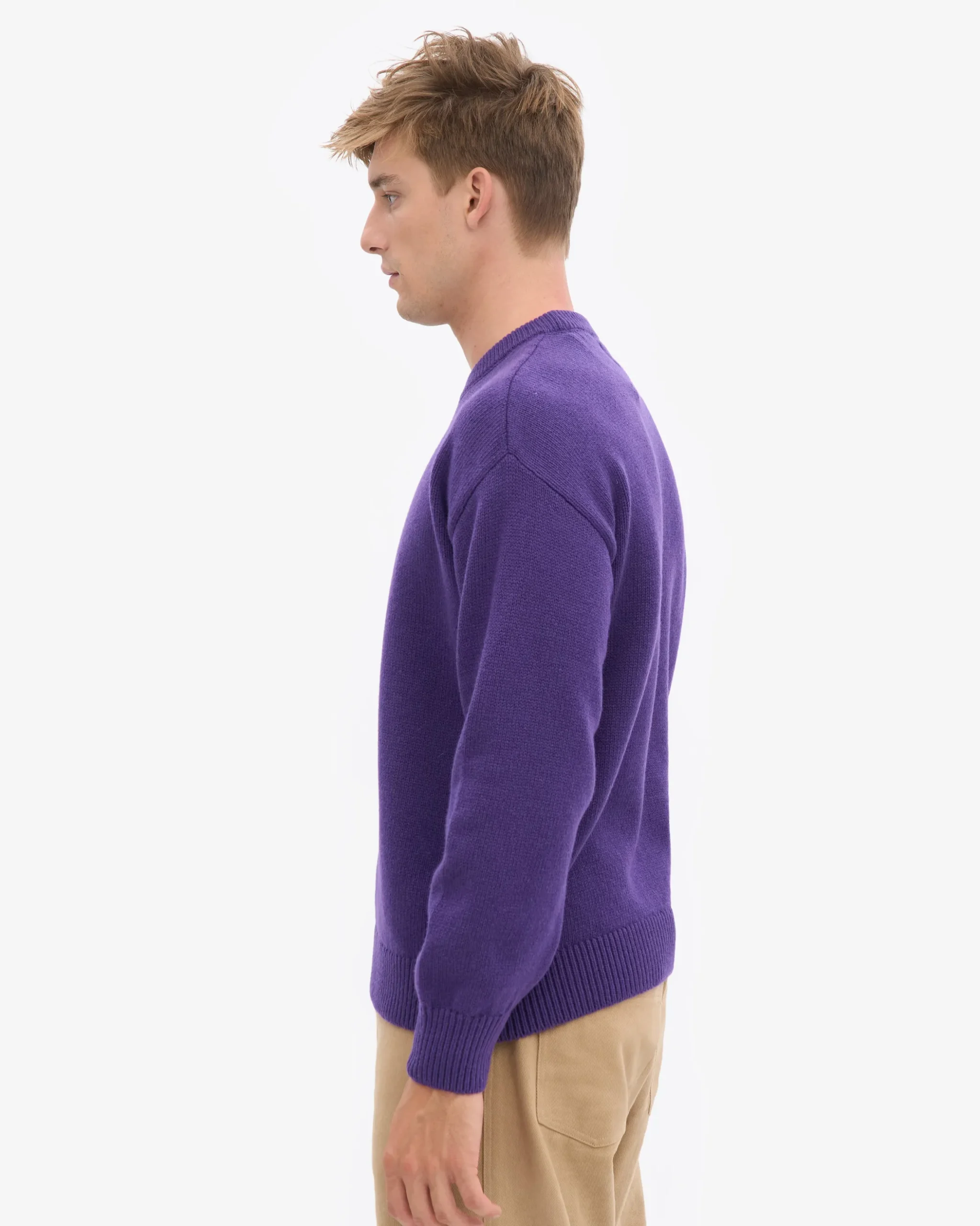 Oversized Merino Wool Crew - Ultra Violet