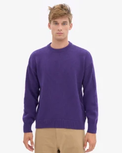 Oversized Merino Wool Crew - Ultra Violet
