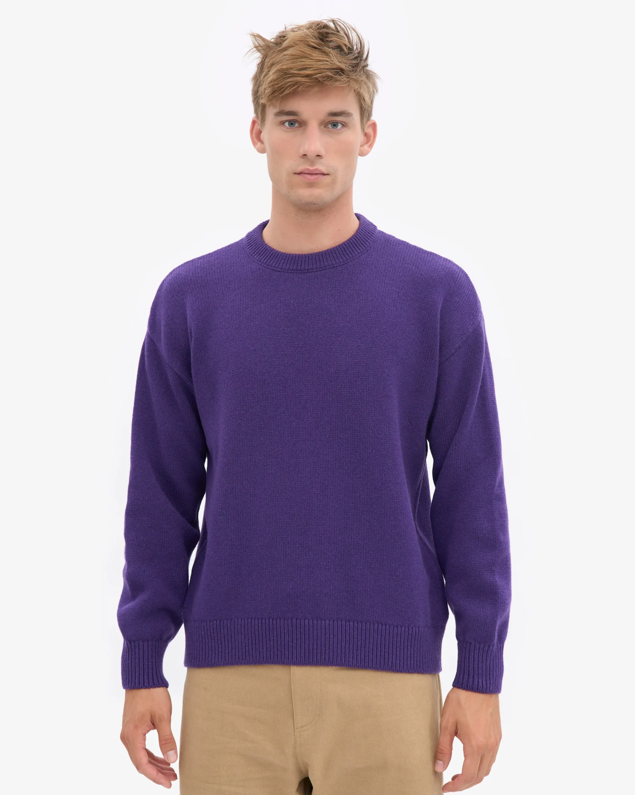 Oversized Merino Wool Crew - Ultra Violet