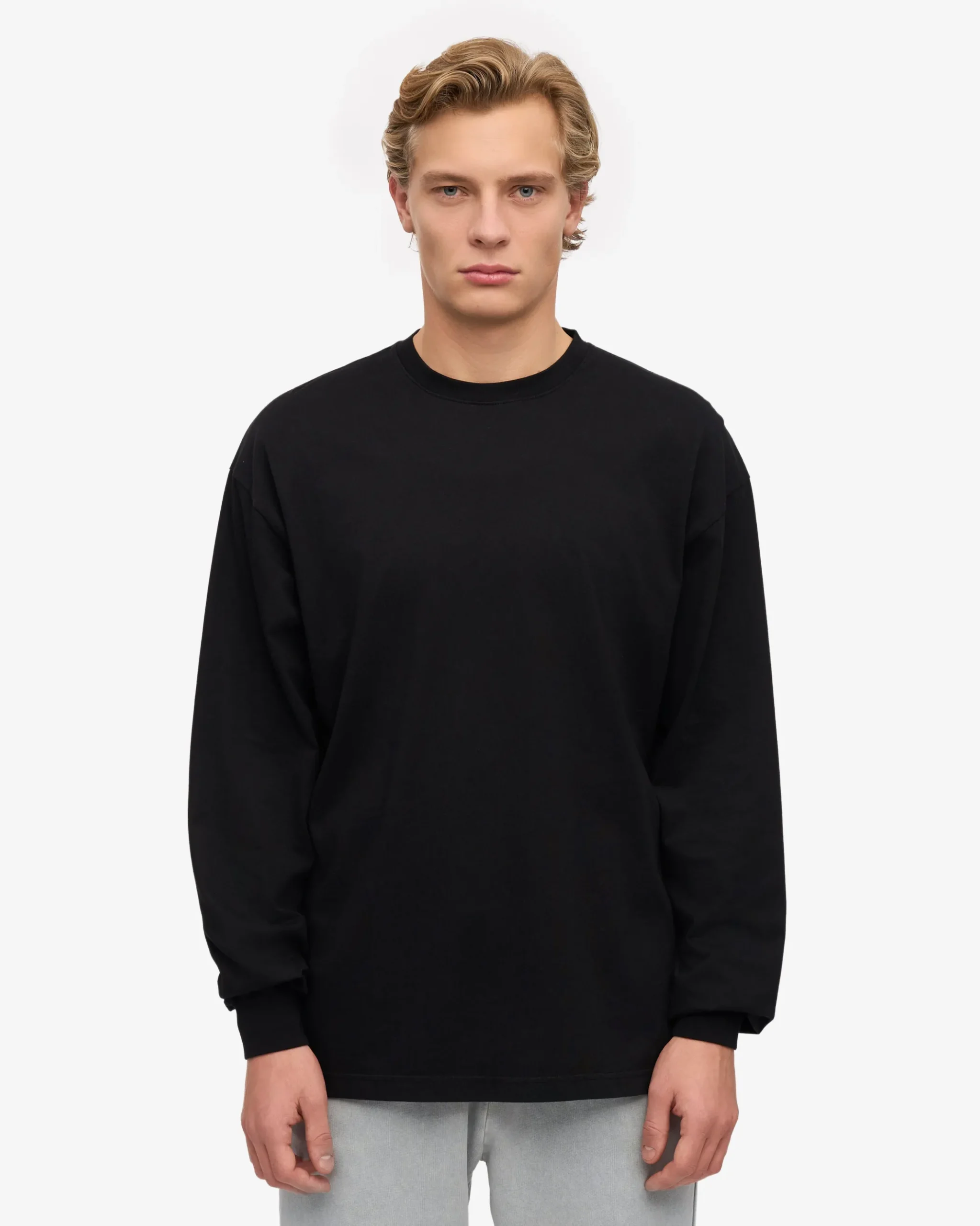 Oversized Organic LS T-Shirt - Deep Black