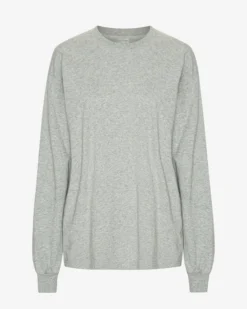 Oversized Organic LS T-Shirt - Heather Grey