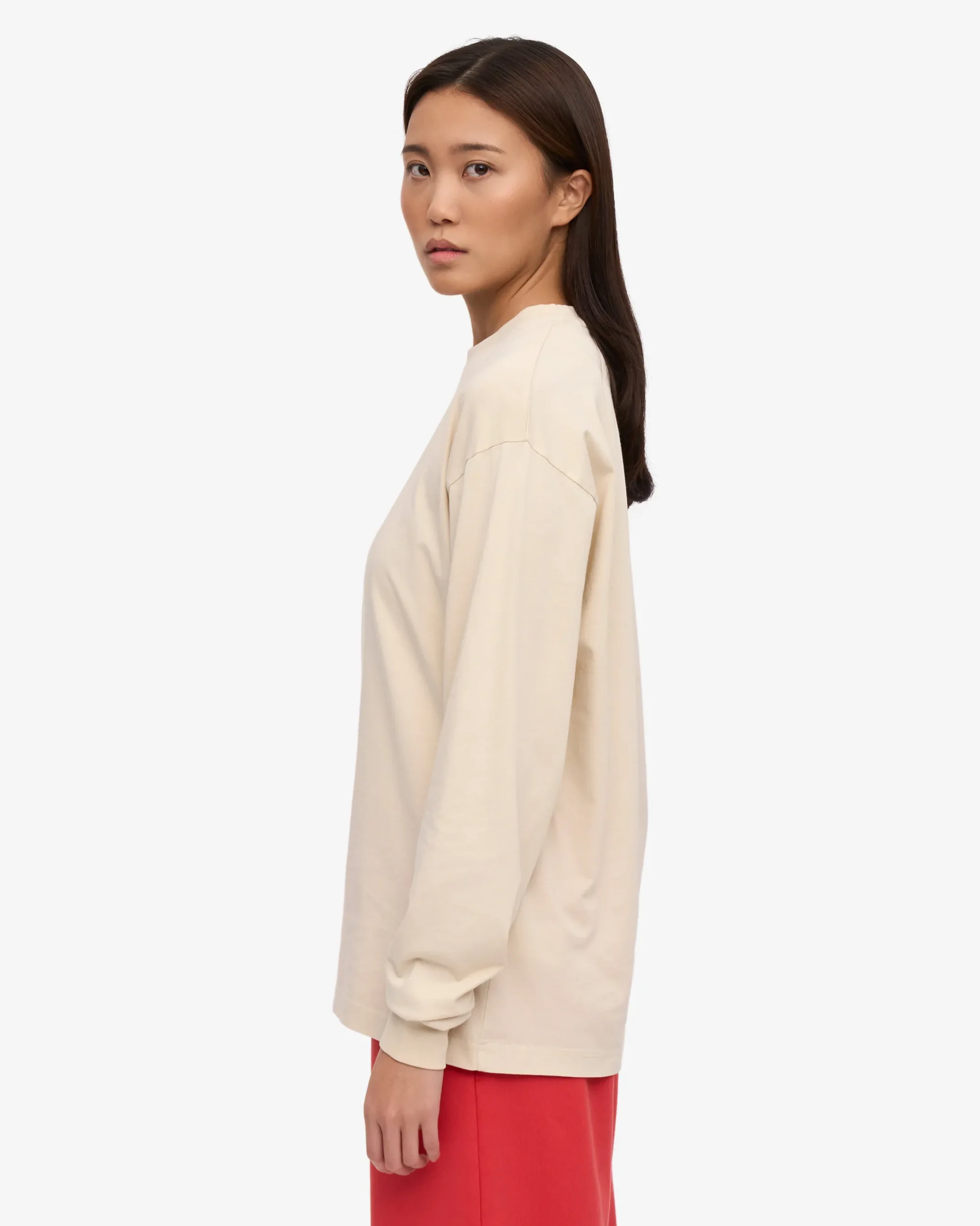 Oversized Organic LS T-Shirt - Ivory White