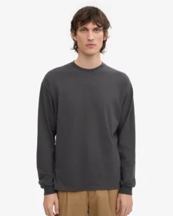 Oversized Organic LS T-Shirt - Lava Grey