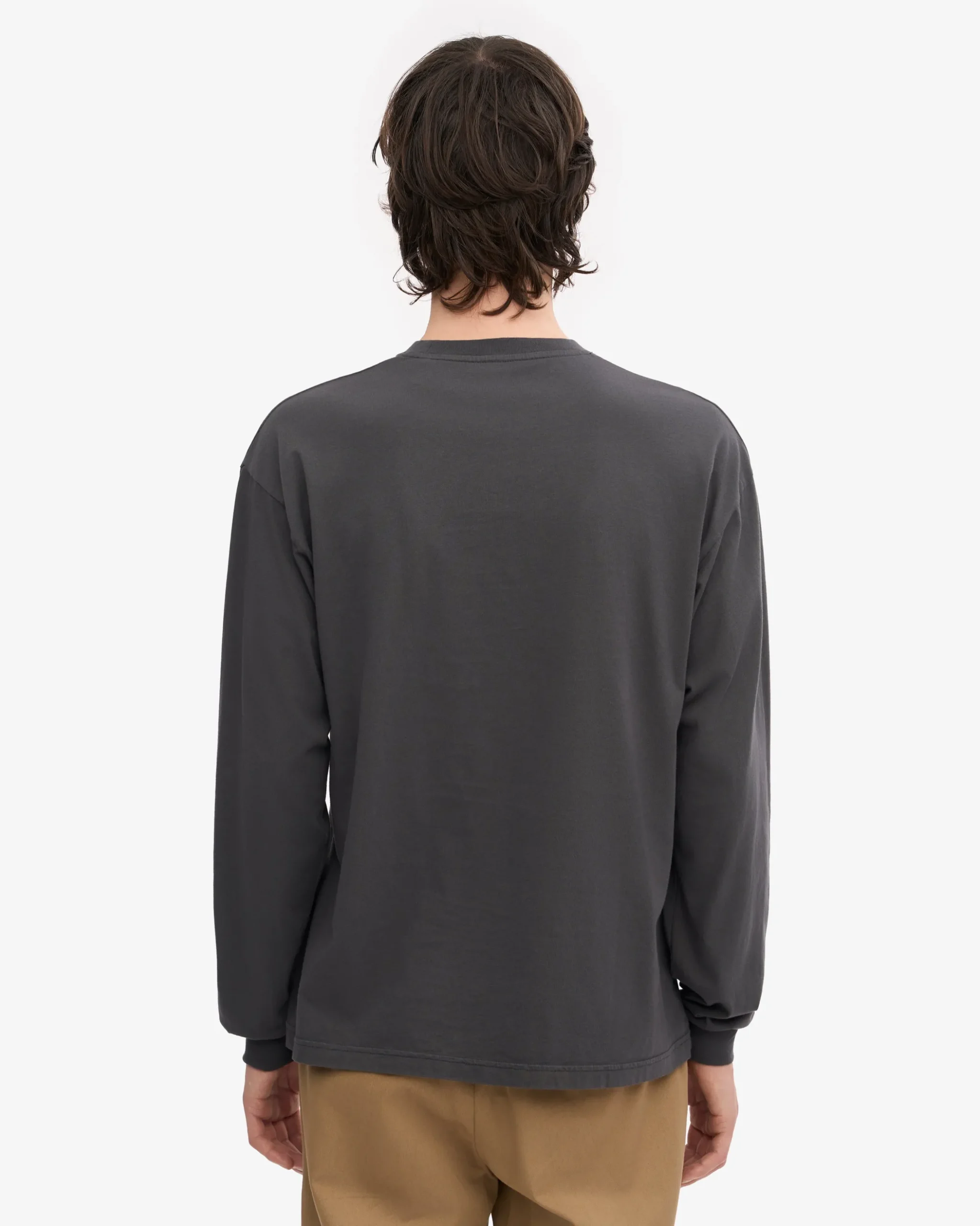 Oversized Organic LS T-Shirt - Lava Grey