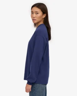 Oversized Organic LS T-Shirt - Marine Blue