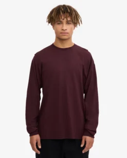 Oversized Organic LS T-Shirt - Oxblood Red