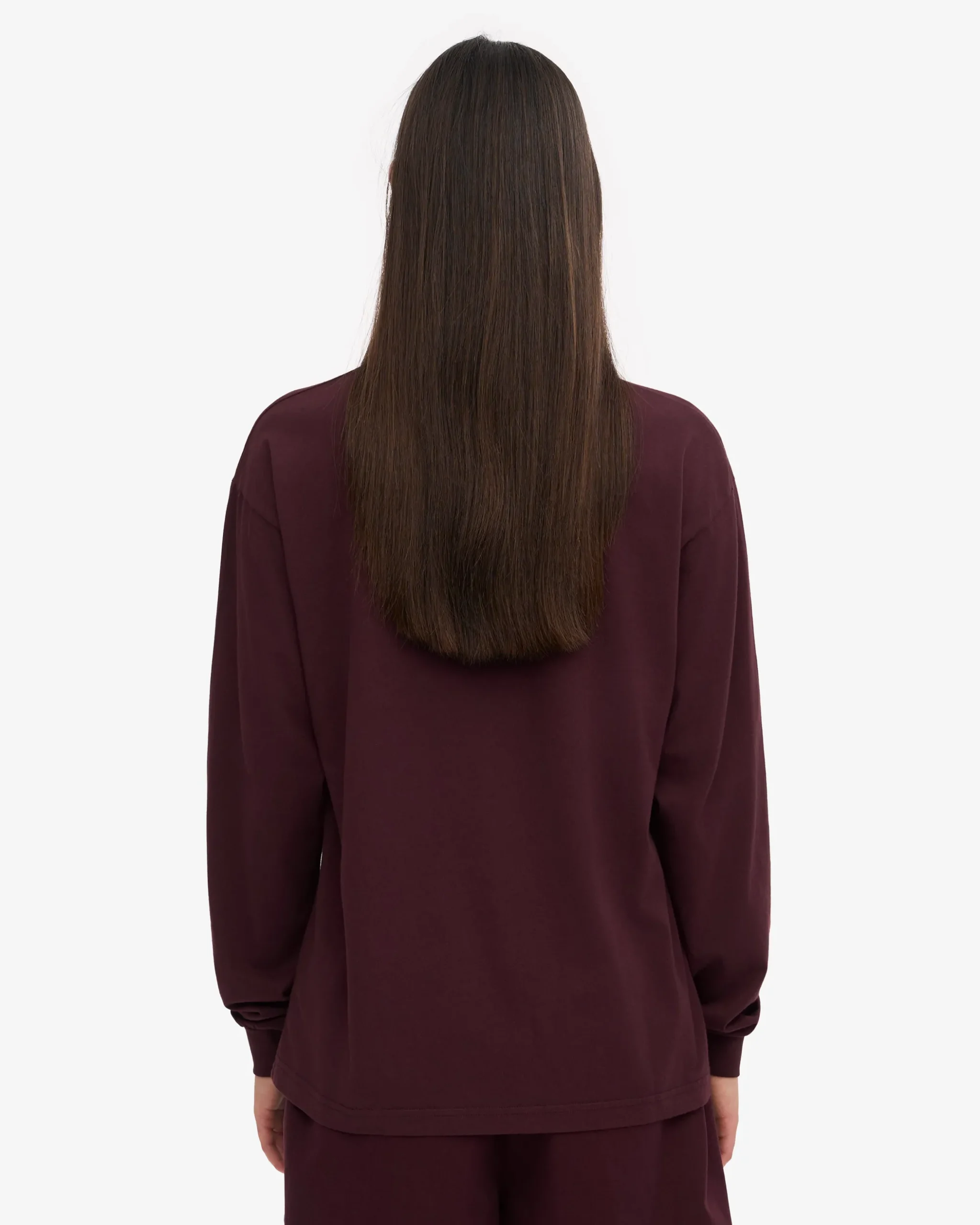 Oversized Organic LS T-Shirt - Oxblood Red