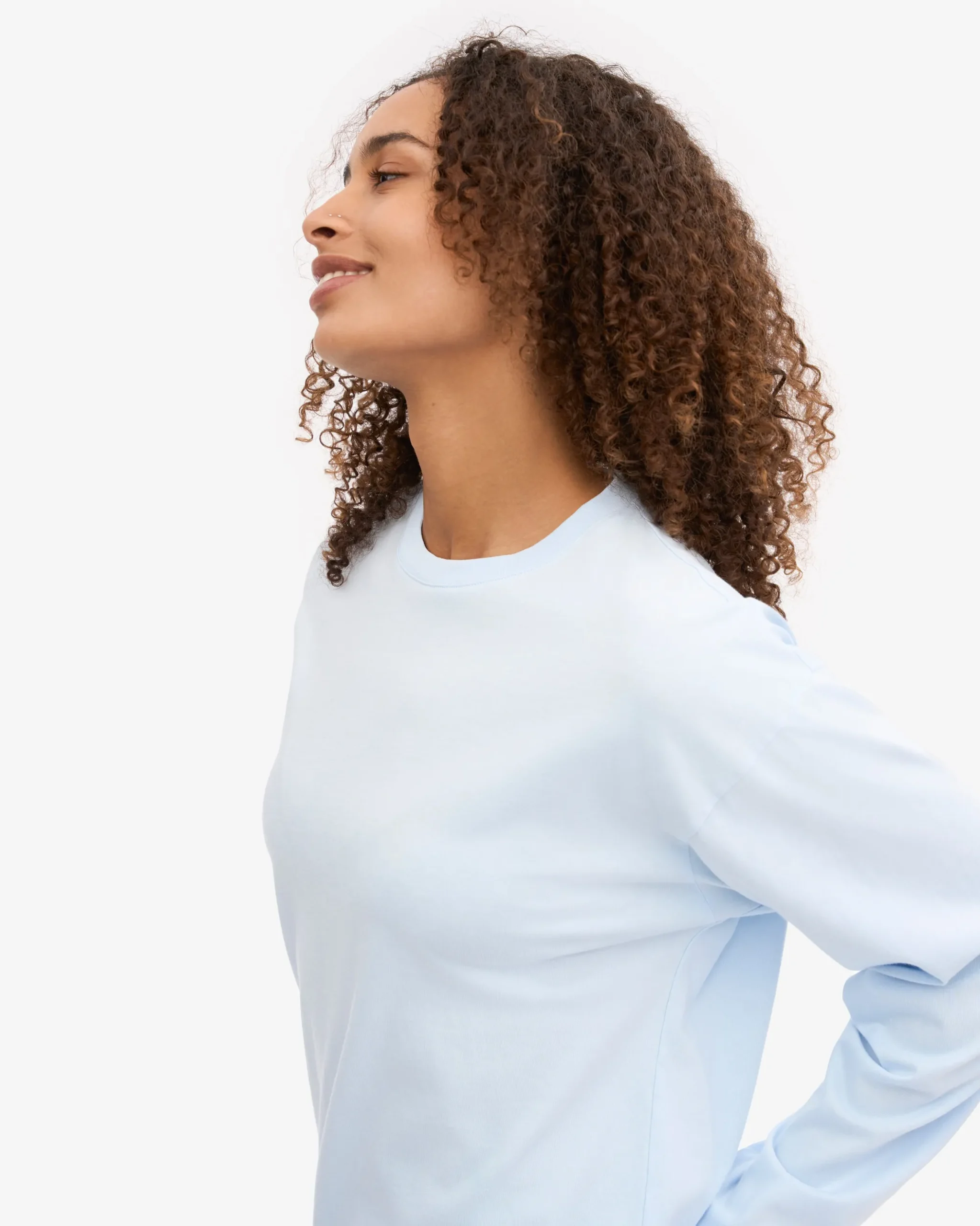 Oversized Organic LS T-Shirt - Polar Blue