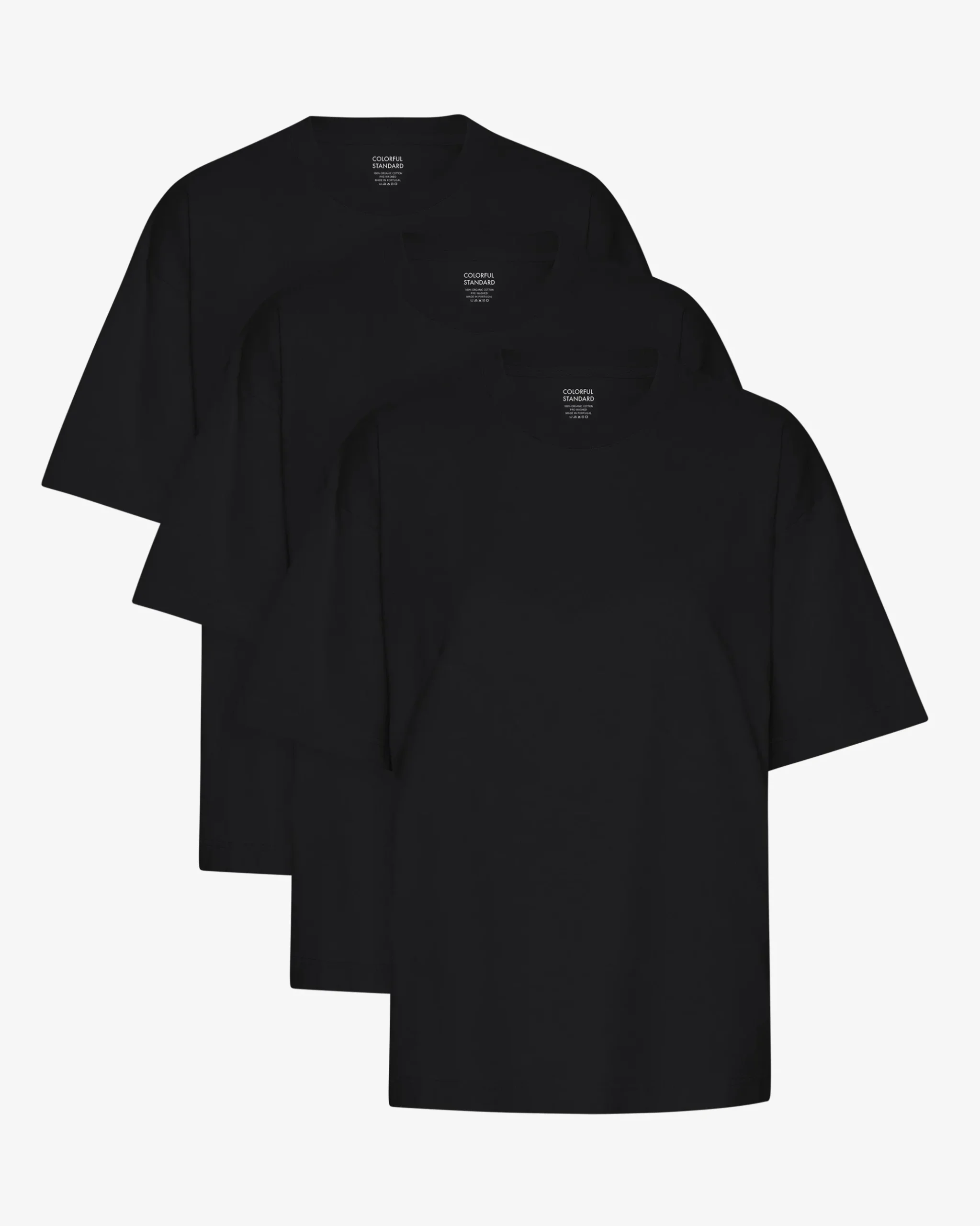 Oversized Organic T-Shirt - Deep Black (3-Pack)