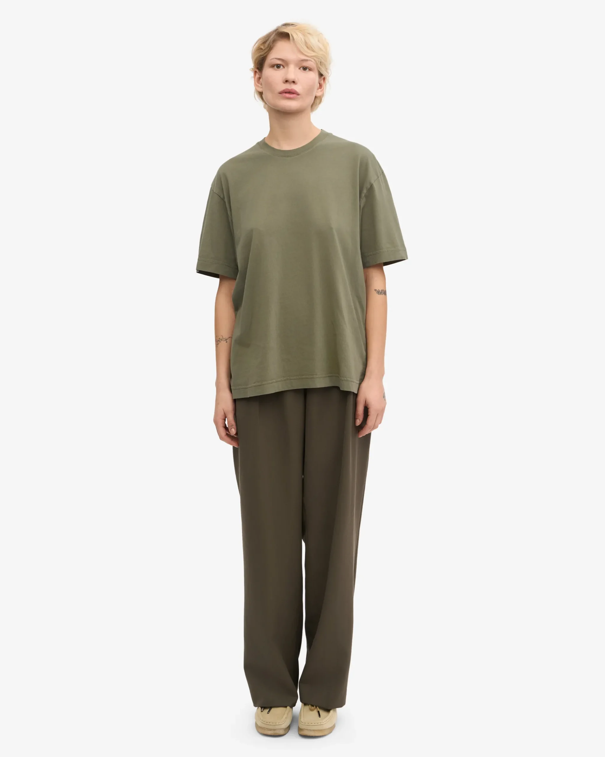 Oversized Organic T-Shirt - Dusty Olive