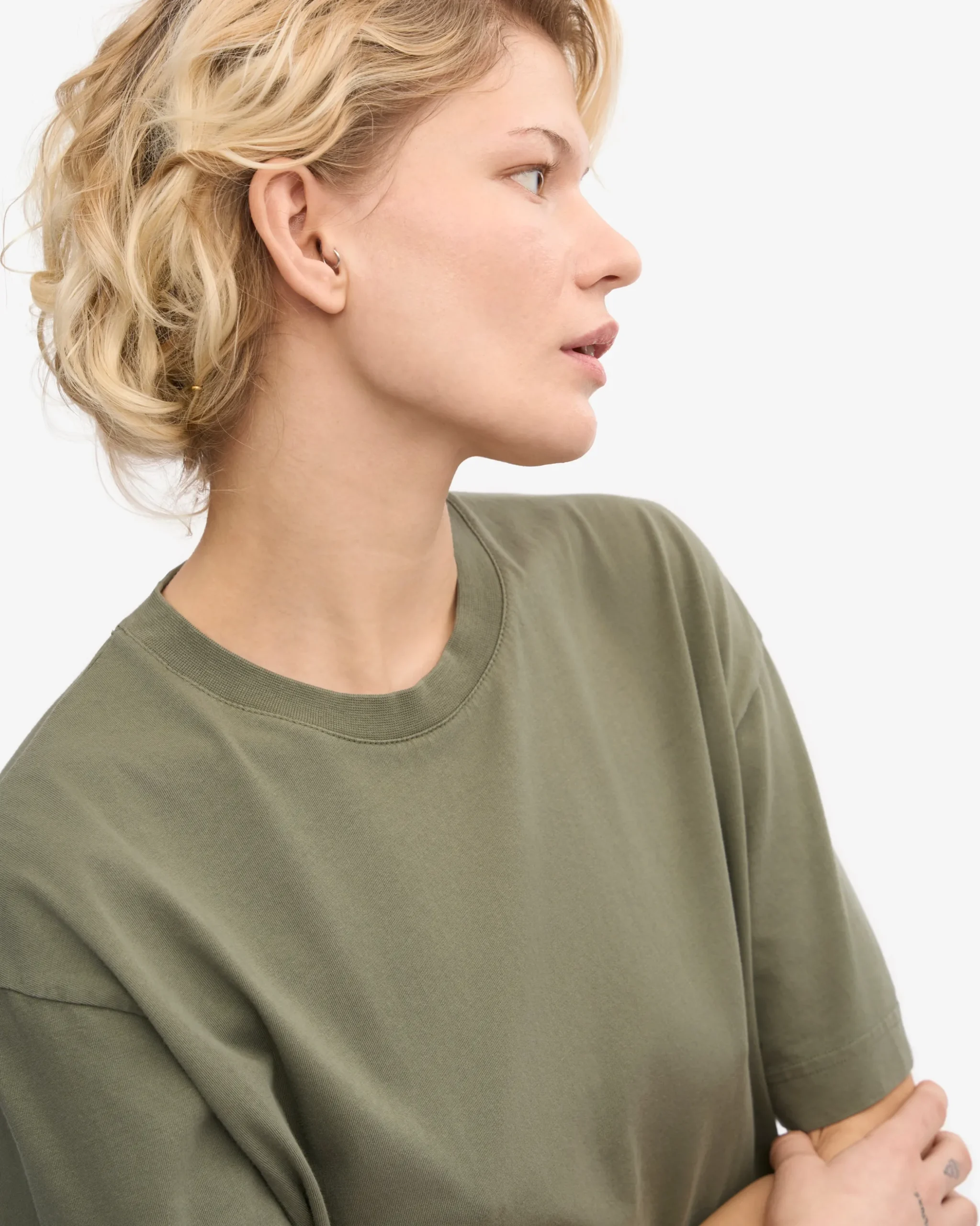 Oversized Organic T-Shirt - Dusty Olive
