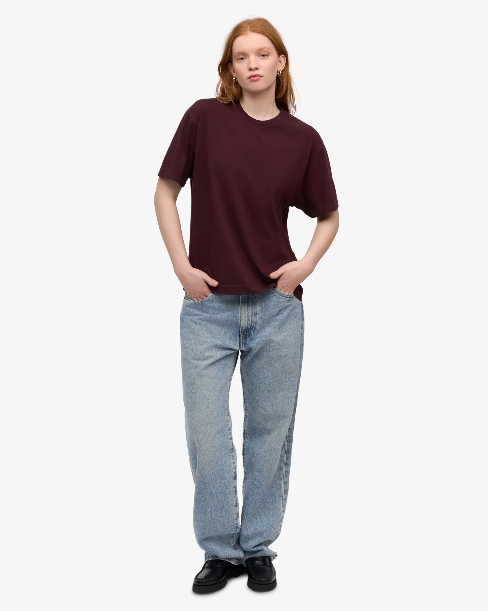 Oversized Organic T-Shirt - Oxblood Red