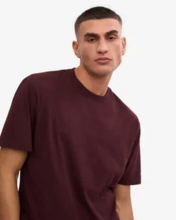 Oversized Organic T-Shirt - Oxblood Red (3-Pack)